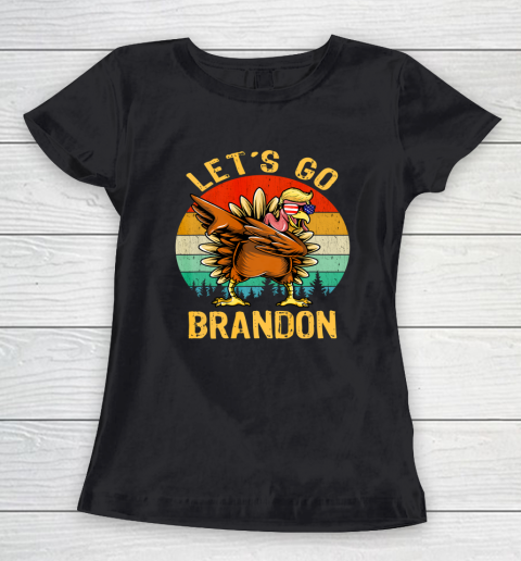 Dabbing Turkey Trump Let's go Brandon Conservative Vintage Women's T-Shirt