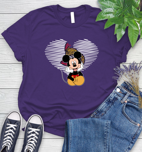 NHL Ottawa Senators The Heart Mickey Mouse Disney Hockey Women's T-Shirt 4