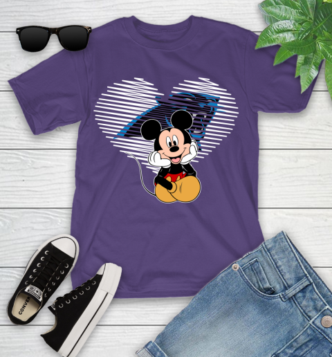 NFL Carolina Panthers The Heart Mickey Mouse Disney Football T Shirt_000 Youth T-Shirt 3