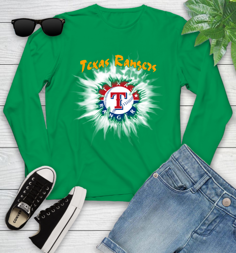 Texas Rangers MLB Baseball Adoring Fan Rip Sports Youth Long Sleeve 7
