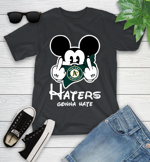 MLB Oakland Athletics Haters Gonna Hate Mickey Mouse Disney Baseball T Shirt_000 Youth T-Shirt