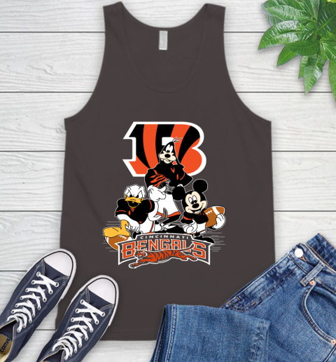 NFL Cincinnati Bengals Mickey Mouse Donald Duck Goofy Football Shirt Tank Top 6