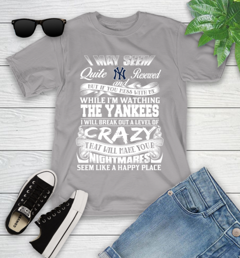 New York Yankees MLB Baseball Don't Mess With Me While I'm Watching My Team Youth T-Shirt 4