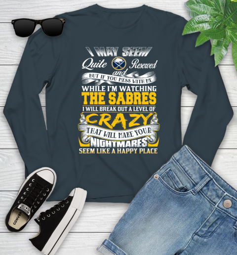 Buffalo Sabres NHL Hockey Don't Mess With Me While I'm Watching My Team Youth Long Sleeve 9
