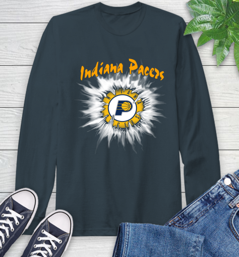 Indiana Pacers NBA Basketball Rip Sports Long Sleeve T-Shirt 9