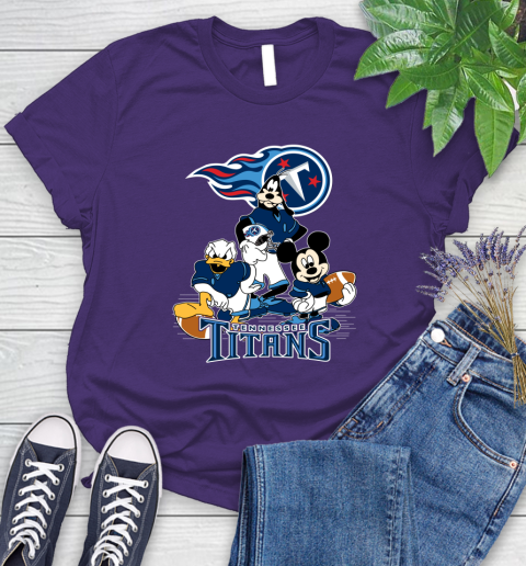 NFL Tennessee Titans Mickey Mouse Donald Duck Goofy Football Shirt Women's T-Shirt 4