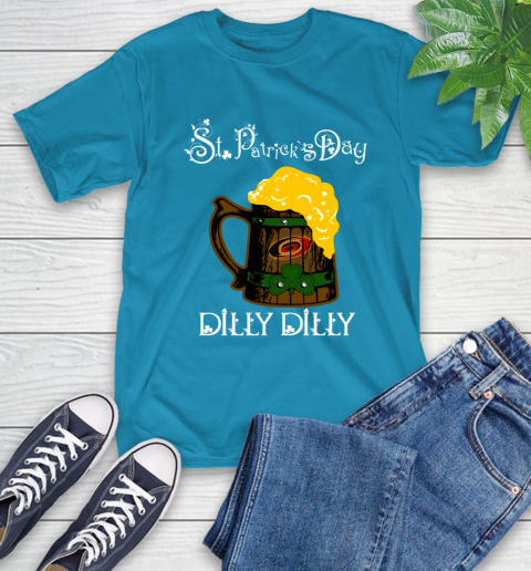 NHL Carolina Hurricanes St Patrick's Day Dilly Dilly Beer Hockey Sports T-Shirt 9