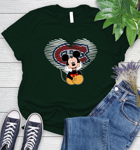 NHL Montreal Canadiens The Heart Mickey Mouse Disney Hockey Women's T-Shirt 6