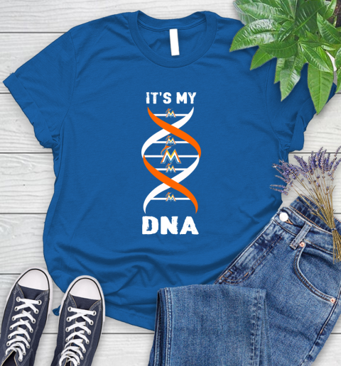 Miami Marlins MLB Baseball It's My DNA Sports Women's T-Shirt 12