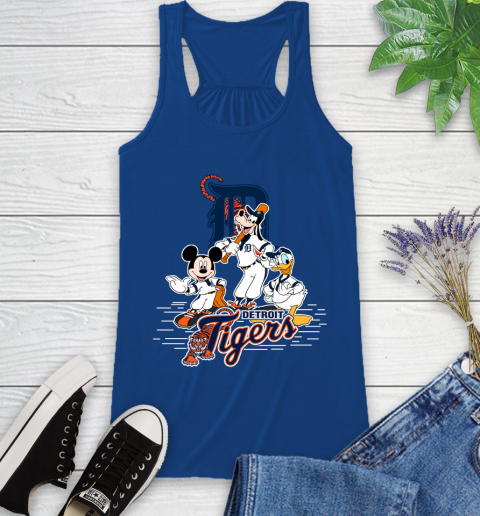 MLB Detroit Tigers Mickey Mouse Donald Duck Goofy Baseball T Shirt Racerback Tank 8