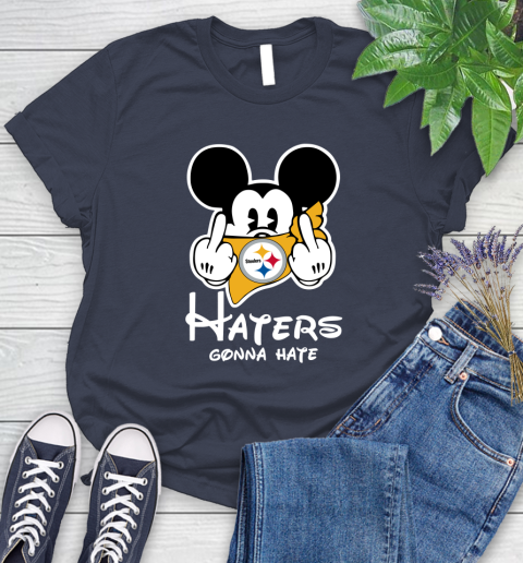 NFL Pittsburgh Steelers Haters Gonna Hate Mickey Mouse Disney Football T Shirt_000 Women's T-Shirt 14