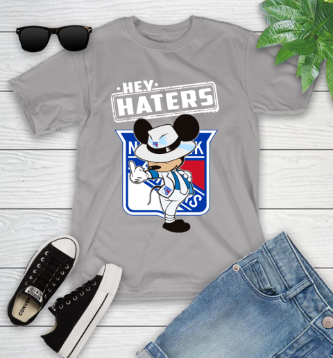 NHL Hey Haters Mickey Hockey Sports New York Rangers Youth T-Shirt 4