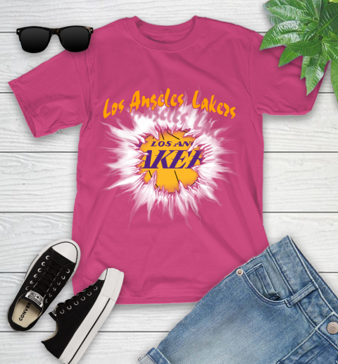Los Angeles Lakers NBA Basketball Rip Sports Youth T-Shirt 11