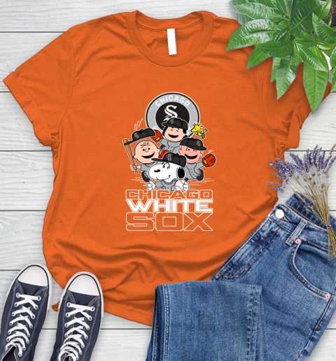 MLB Chicago White Sox Snoopy Charlie Brown Woodstock The Peanuts Movie Baseball T Shirt_000 Women's T-Shirt 3