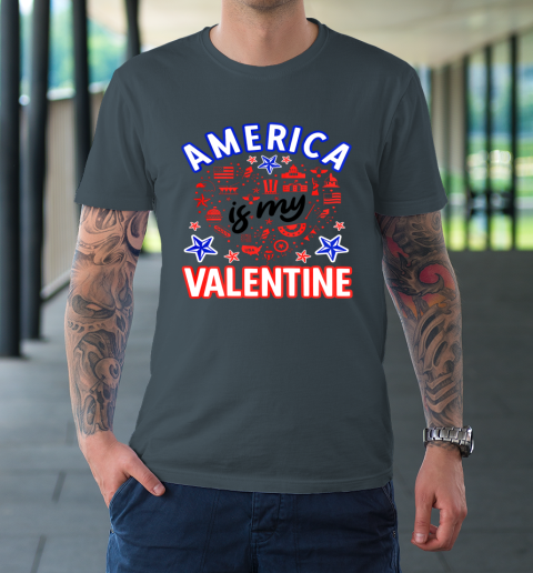 America is My Valentine Proud American Heart USA T-Shirt 12