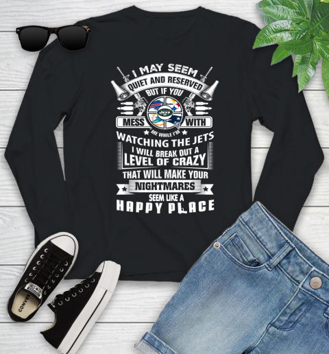 New York Jets NFL Football Don't Mess With Me While I'm Watching My Team Sports Youth Long Sleeve