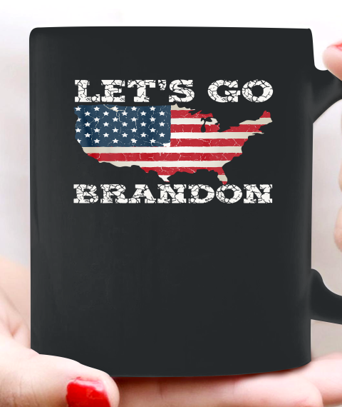 Let's Go Brandon Joe Biden Chant Impeach Biden USA Flag FJB Ceramic Mug 11oz 2