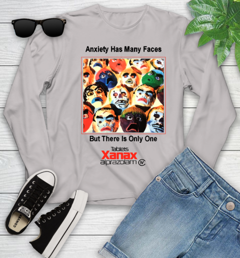 Anxiety Has Many Faces Xanax Promotional Shirt Youth Long Sleeve 9