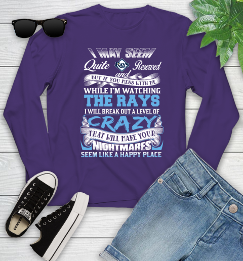 Tampa Bay Rays MLB Baseball Don't Mess With Me While I'm Watching My Team Youth Long Sleeve 4
