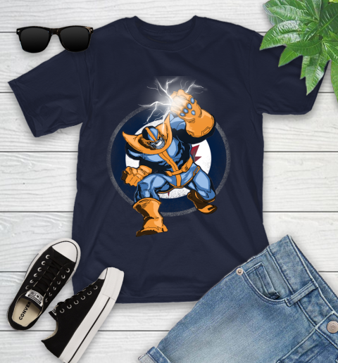 Winnipeg Jets NHL Hockey Thanos Avengers Infinity War Marvel Youth T-Shirt 2