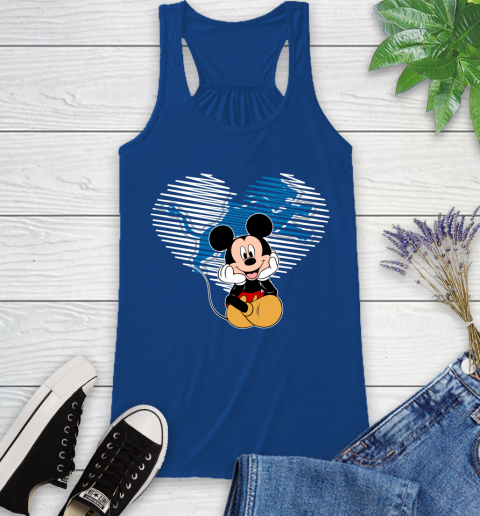 NFL Detroit Lions The Heart Mickey Mouse Disney Football T Shirt_000 Racerback Tank 8