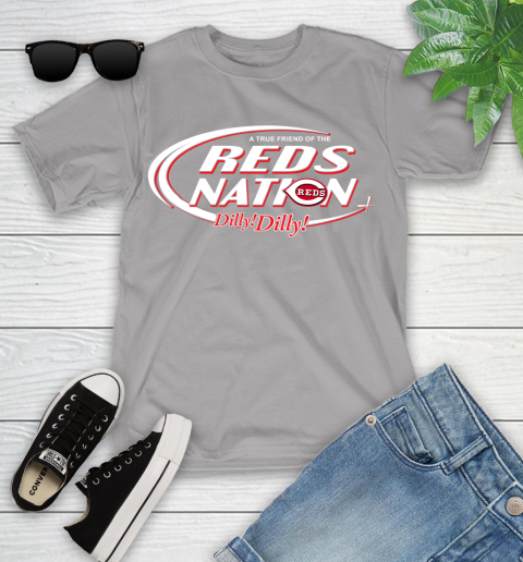 MLB A True Friend Of The Cincinnati Reds Dilly Dilly Baseball Sports Youth T-Shirt 4