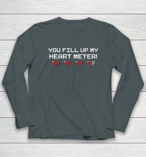 You Fill Up My Heart Meter Valentine Video Games Pixel Heart Long Sleeve T-Shirt 11