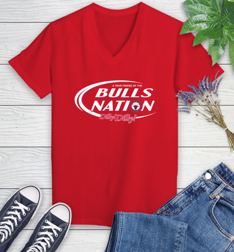 NBA A True Friend Of The Chicago Bulls Dilly Dilly Basketball Sports Women's V-Neck T-Shirt 11