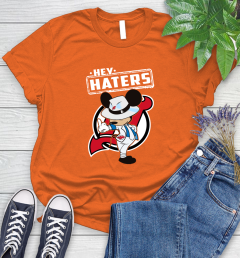 NHL Hey Haters Mickey Hockey Sports New Jersey Devils Women's T-Shirt 3