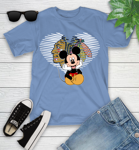 NHL Chicago Blackhawks Carolina Hurricanes The Heart Mickey Mouse Disney Hockey Youth T-Shirt 15