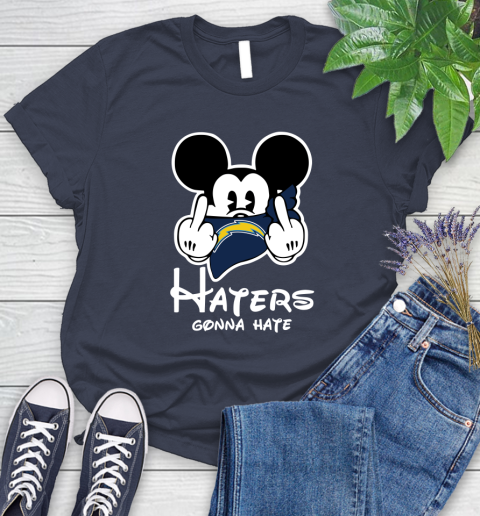 NFL Los Angeles Chargers Haters Gonna Hate Mickey Mouse Disney Football T Shirt Women's T-Shirt 14
