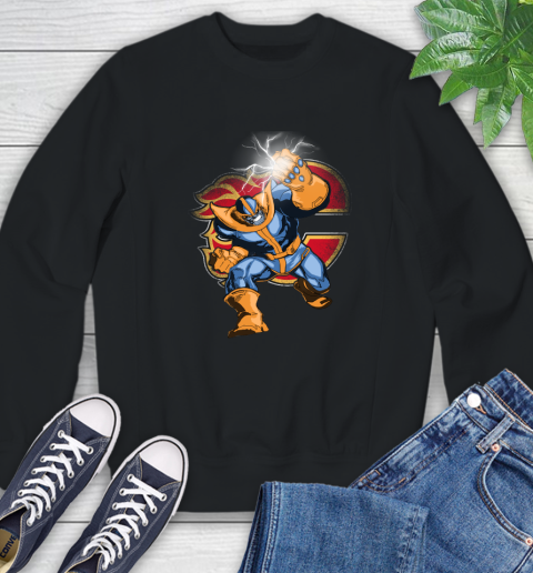 Calgary Flames NHL Hockey Thanos Avengers Infinity War Marvel Sweatshirt