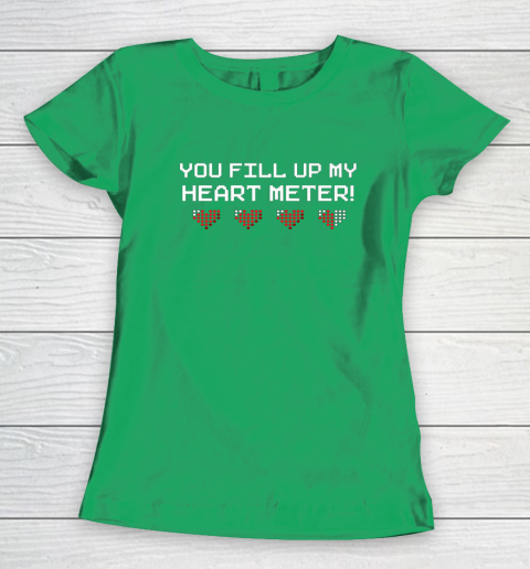 You Fill Up My Heart Meter Valentine Video Games Pixel Heart Women's T-Shirt 12