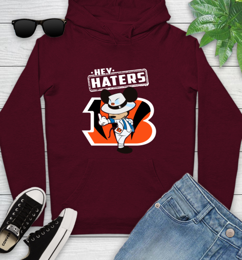 NFL Hey Haters Mickey Football Sports Cincinnati Bengals Youth Hoodie 7