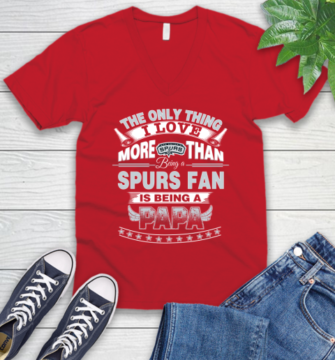 NBA The Only Thing I Love More Than Being A San Antonio Spurs Fan Is Being A Papa Basketball V-Neck T-Shirt 6