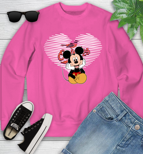 MLB Baltimore Orioles The Heart Mickey Mouse Disney Baseball T Shirt_000 Youth Sweatshirt 6