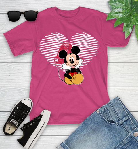 MLB Boston Red Sox The Heart Mickey Mouse Disney Baseball T Shirt_000 Youth T-Shirt 11