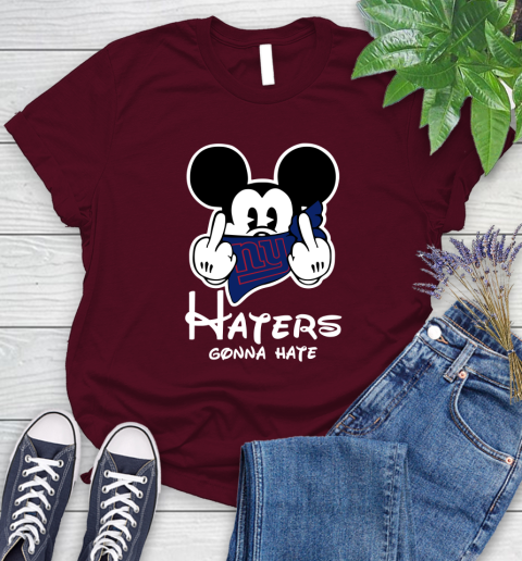 NFL New York Giants Haters Gonna Hate Mickey Mouse Disney Football T Shirt Women's T-Shirt 7
