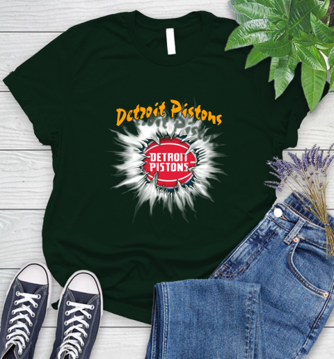 Detroit Pistons NBA Basketball Rip Sports Women's T-Shirt 6