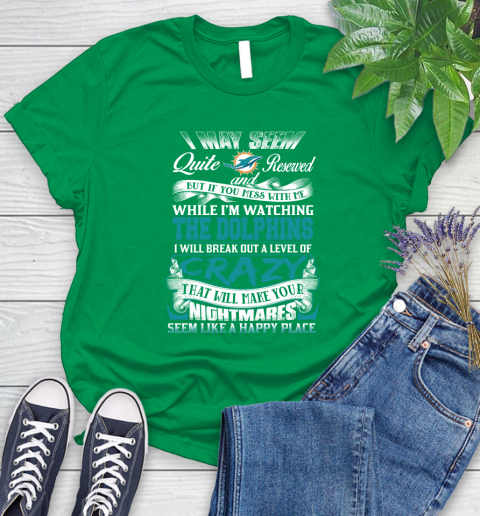 Miami Dolphins NFL Football Don't Mess With Me While I'm Watching My Team Women's T-Shirt 9