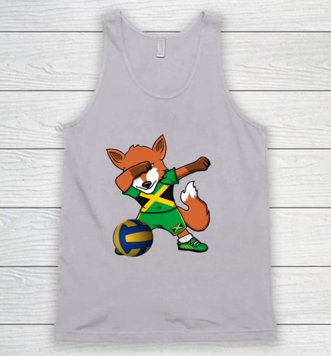 Dabbing Fox Jamaica Volleyball Fans Jersey Jamaican Tank Top 4