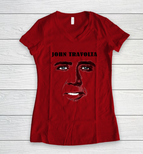 Nicolas Cage John Travolta Women's V-Neck T-Shirt 5