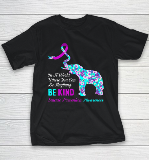 In A World Be Kind Support Suicide Prevention Awareness Youth T-Shirt