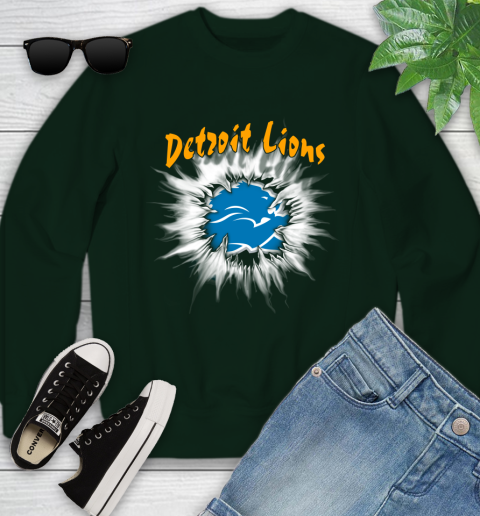 Detroit Lions NFL Football Adoring Fan Rip Sports Youth Sweatshirt 9