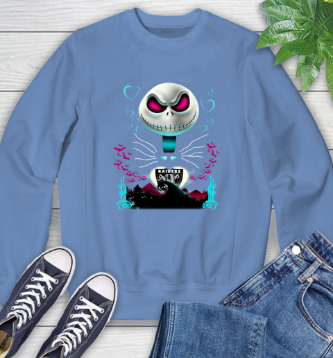 NFL Oakland Raiders Jack Skellington Sally The Nightmare Before Christmas Football Sweatshirt 11