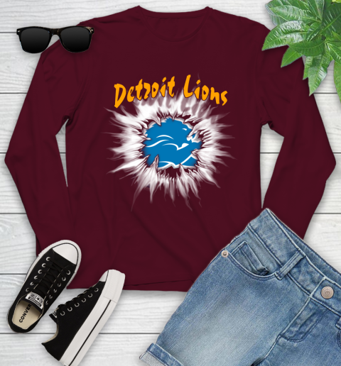 Detroit Lions NFL Football Adoring Fan Rip Sports Youth Long Sleeve 6