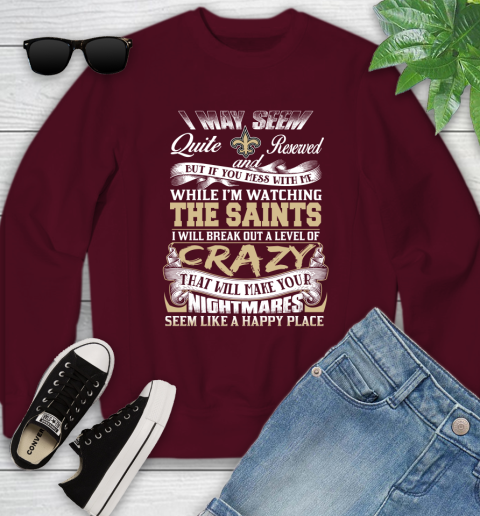 New Orleans Saints NFL Football Don't Mess With Me While I'm Watching My Team Youth Sweatshirt 4