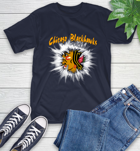 Chicago Blackhawks NHL Hockey Adoring Fan Rip Sports T-Shirt 3