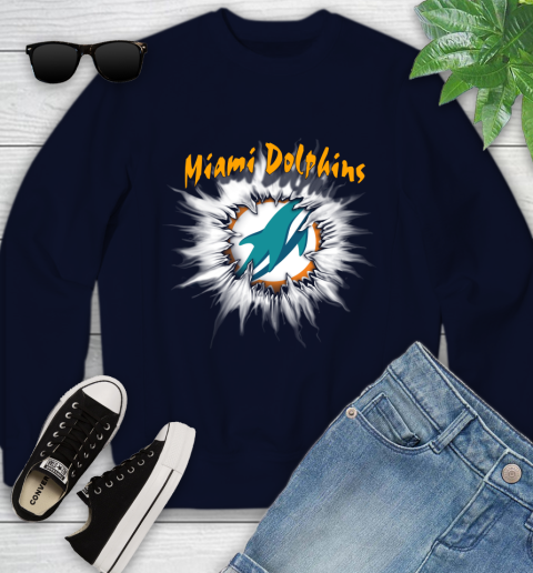Miami Dolphins NFL Football Adoring Fan Rip Sports Youth Sweatshirt 2