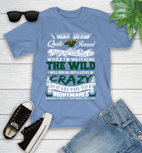Minnesota Wild NHL Hockey Don't Mess With Me While I'm Watching My Team Youth T-Shirt 15